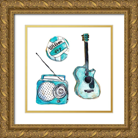 Beach Vibes III Gold Ornate Wood Framed Art Print with Double Matting by McCreery, Paul