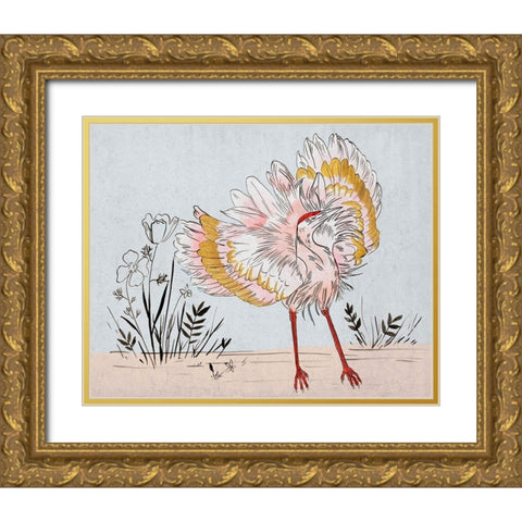 The Ballerina I Gold Ornate Wood Framed Art Print with Double Matting by Wang, Melissa