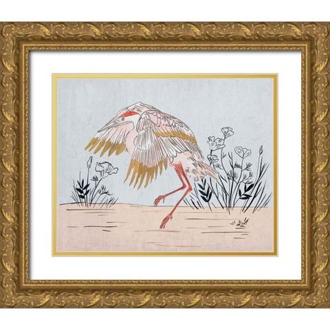 The Ballerina II Gold Ornate Wood Framed Art Print with Double Matting by Wang, Melissa