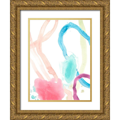 Serpentine Rainbow I Gold Ornate Wood Framed Art Print with Double Matting by Vess, June Erica