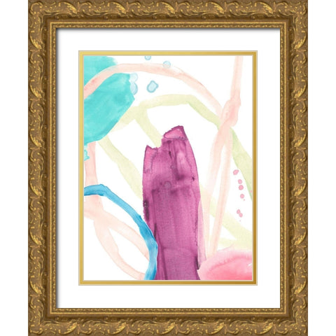 Serpentine Rainbow II Gold Ornate Wood Framed Art Print with Double Matting by Vess, June Erica