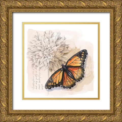 Shadow Box Butterfly I Gold Ornate Wood Framed Art Print with Double Matting by Popp, Grace