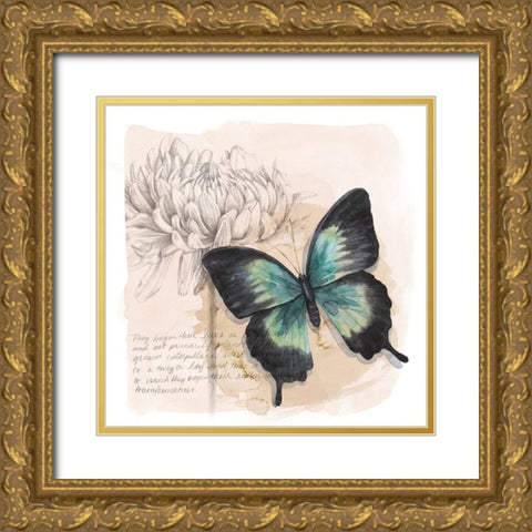 Shadow Box Butterfly III Gold Ornate Wood Framed Art Print with Double Matting by Popp, Grace