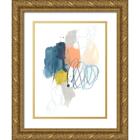 Spiral Context I Gold Ornate Wood Framed Art Print with Double Matting by Vess, June Erica