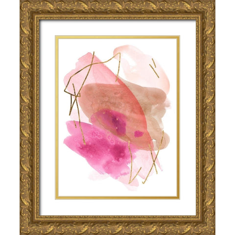 Rose Edge I Gold Ornate Wood Framed Art Print with Double Matting by Wang, Melissa