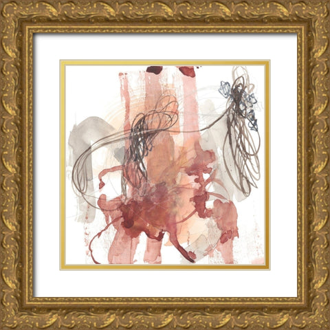 Linear Connection II Gold Ornate Wood Framed Art Print with Double Matting by Goldberger, Jennifer