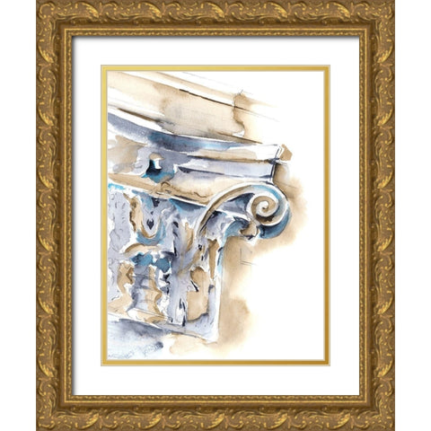 Architectural Watercolor Sketch I Gold Ornate Wood Framed Art Print with Double Matting by Harper, Ethan