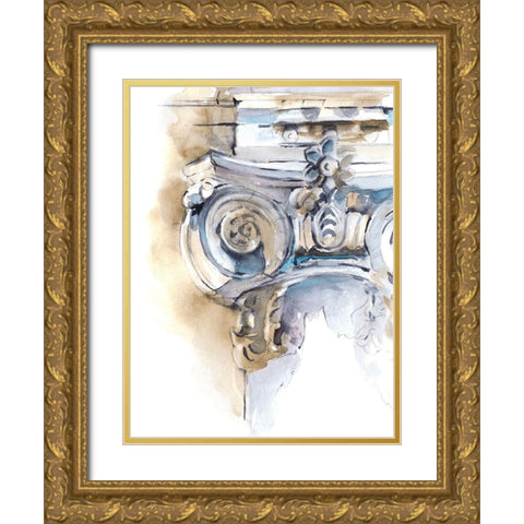 Architectural Watercolor Sketch II Gold Ornate Wood Framed Art Print with Double Matting by Harper, Ethan