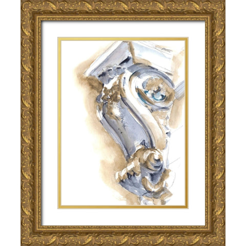 Architectural Watercolor Sketch III Gold Ornate Wood Framed Art Print with Double Matting by Harper, Ethan