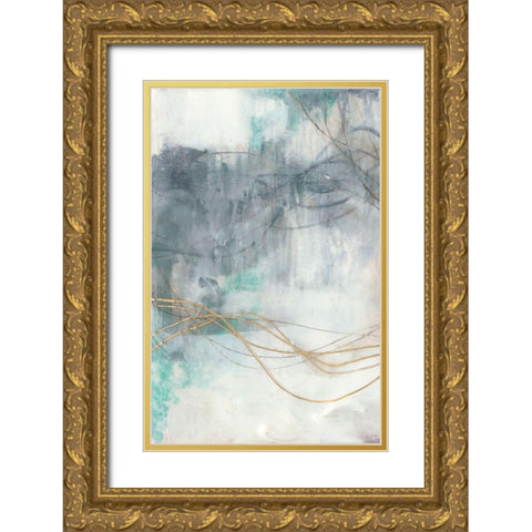 Undulating Oro I Gold Ornate Wood Framed Art Print with Double Matting by Goldberger, Jennifer