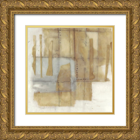 Paper Stitches I Gold Ornate Wood Framed Art Print with Double Matting by Goldberger, Jennifer