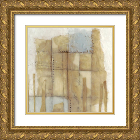 Paper Stitches II Gold Ornate Wood Framed Art Print with Double Matting by Goldberger, Jennifer