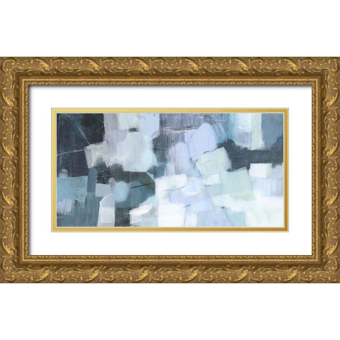 Blue Deluge I Gold Ornate Wood Framed Art Print with Double Matting by Borges, Victoria