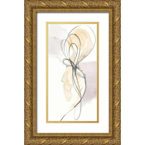 Twist Tie I Gold Ornate Wood Framed Art Print with Double Matting by Goldberger, Jennifer