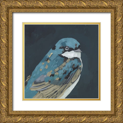 Vivid Bird II Gold Ornate Wood Framed Art Print with Double Matting by Wang, Melissa