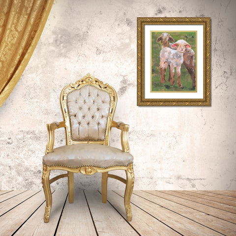 In the Meadow II Gold Ornate Wood Framed Art Print with Double Matting by Wang, Melissa