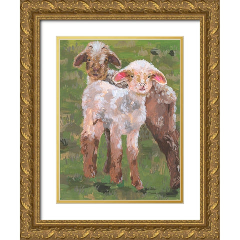 In the Meadow II Gold Ornate Wood Framed Art Print with Double Matting by Wang, Melissa