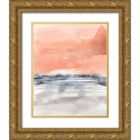 Coral Sky I Gold Ornate Wood Framed Art Print with Double Matting by Goldberger, Jennifer