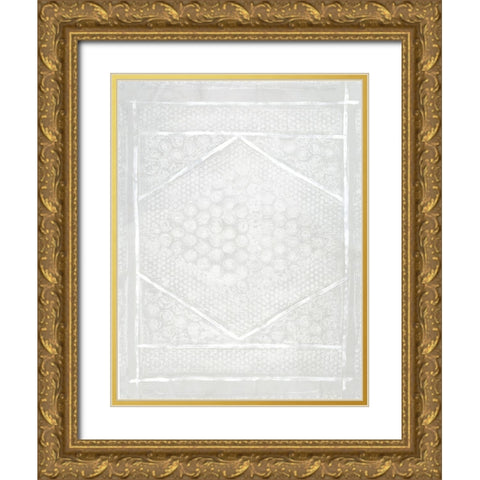 Neutral Aztec II Gold Ornate Wood Framed Art Print with Double Matting by Guthrie, Jenna