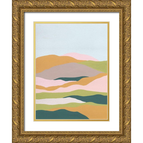 Cloud Layers II Gold Ornate Wood Framed Art Print with Double Matting by Wang, Melissa