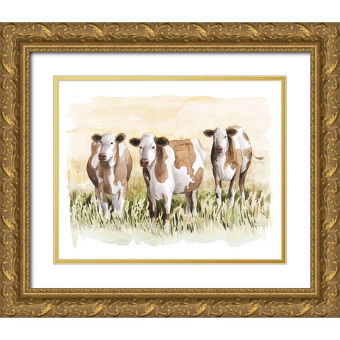 Golden Graze II Gold Ornate Wood Framed Art Print with Double Matting by Popp, Grace