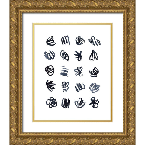 Syllabary I Gold Ornate Wood Framed Art Print with Double Matting by Scarvey, Emma