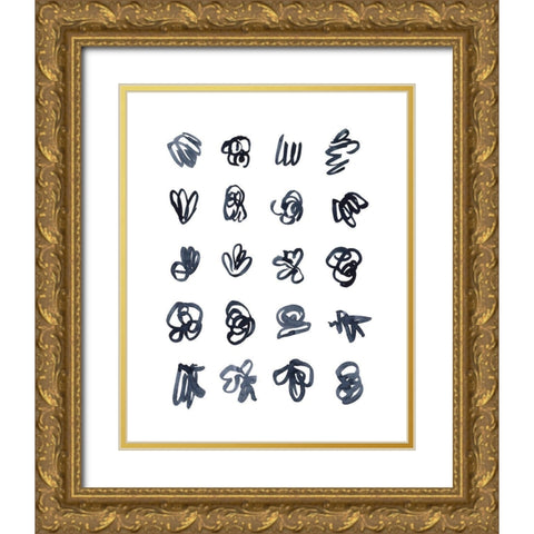 Syllabary II Gold Ornate Wood Framed Art Print with Double Matting by Scarvey, Emma