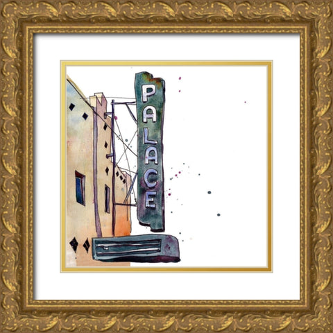 Urban Sign II Gold Ornate Wood Framed Art Print with Double Matting by McCreery, Paul