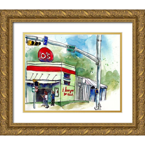Urban Lines and Poles I Gold Ornate Wood Framed Art Print with Double Matting by McCreery, Paul