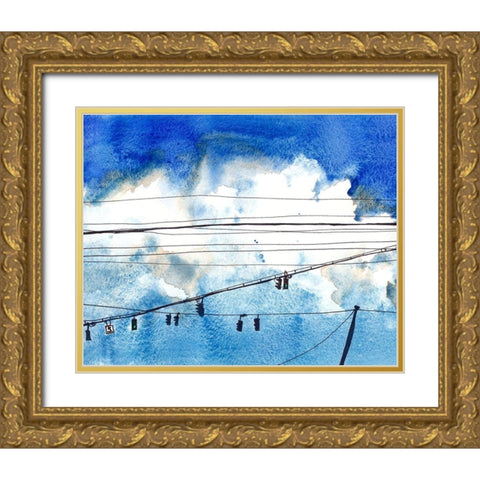 Urban Lines and Poles IV Gold Ornate Wood Framed Art Print with Double Matting by McCreery, Paul