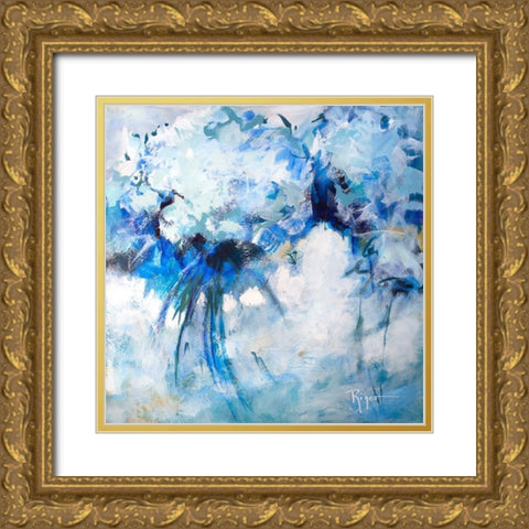 Hydrangeas on My Mind I Gold Ornate Wood Framed Art Print with Double Matting by Riger, Sue