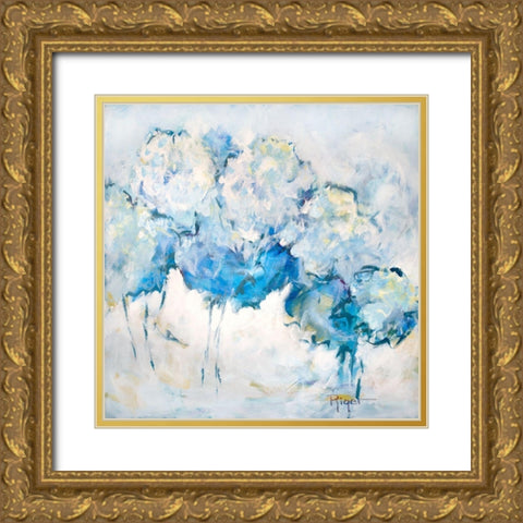 Hydrangeas on My Mind IV Gold Ornate Wood Framed Art Print with Double Matting by Riger, Sue