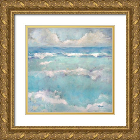 A Day at the Beach I Gold Ornate Wood Framed Art Print with Double Matting by Riger, Sue