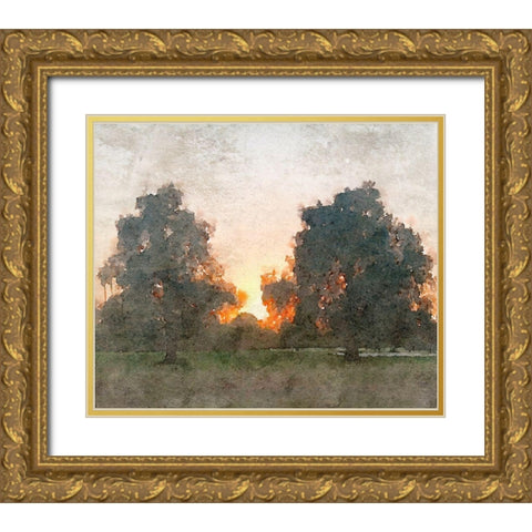 November Morning Mist II Gold Ornate Wood Framed Art Print with Double Matting by Orlov, Irena