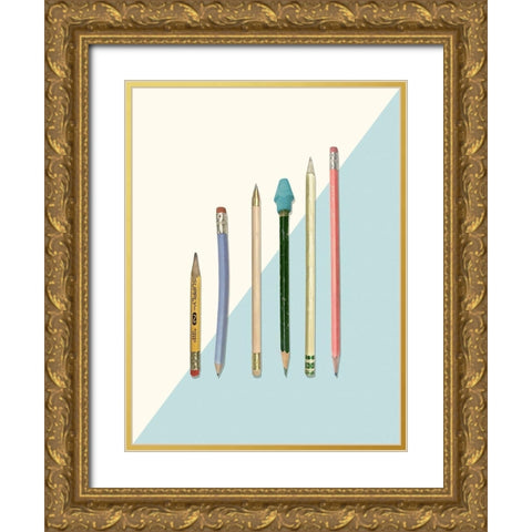 School Study I Gold Ornate Wood Framed Art Print with Double Matting by Brown, Thomas