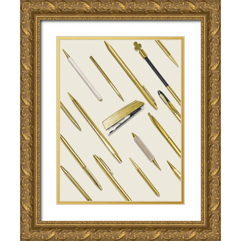 School Study IV Gold Ornate Wood Framed Art Print with Double Matting by Brown, Thomas