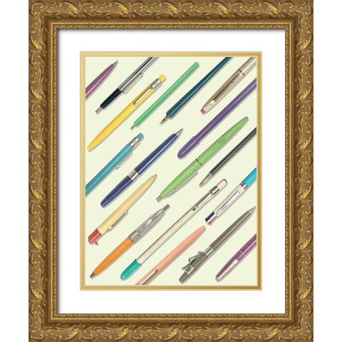 School Study V Gold Ornate Wood Framed Art Print with Double Matting by Brown, Thomas