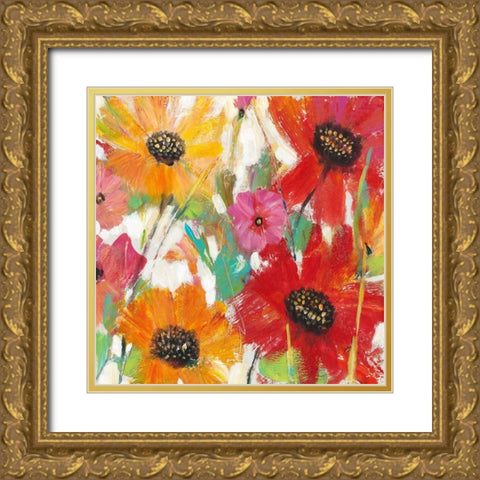 Bright and Bold Floral I Gold Ornate Wood Framed Art Print with Double Matting by OToole, Tim