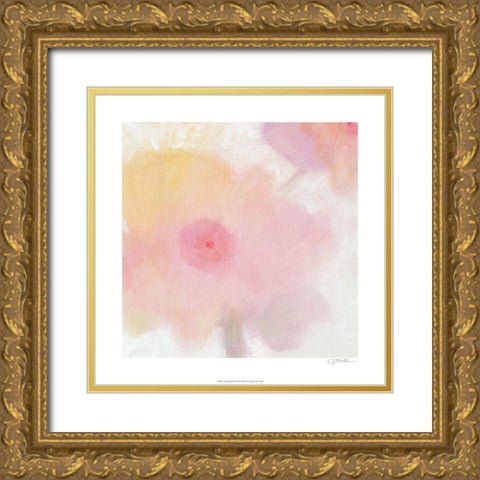 Glowing Floral I Gold Ornate Wood Framed Art Print with Double Matting by OToole, Tim
