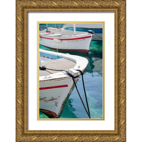 Workboats of Corfu, Greece III Gold Ornate Wood Framed Art Print with Double Matting by DeNardo, Laura