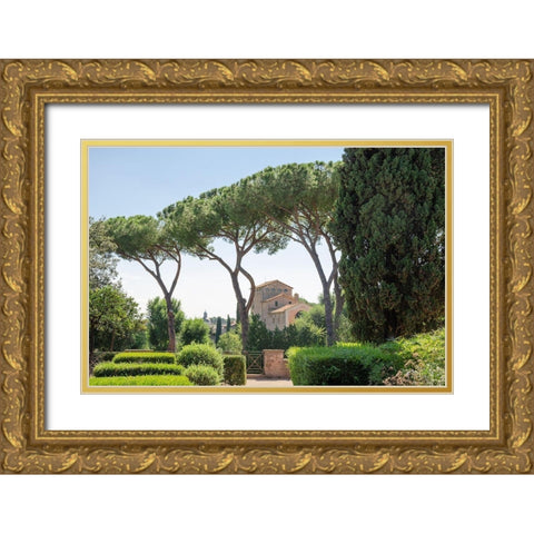 Rome Landscape I Gold Ornate Wood Framed Art Print with Double Matting by DeNardo, Laura
