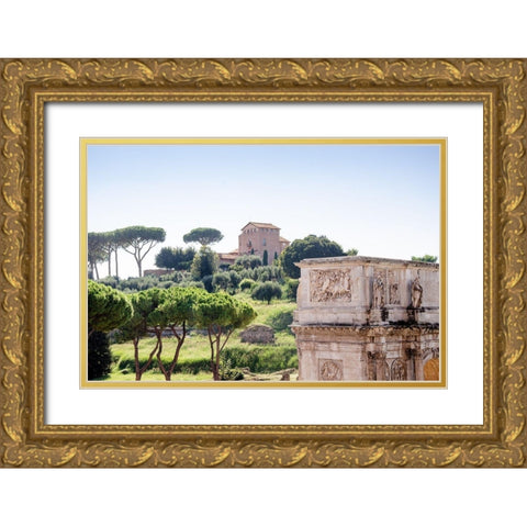 Rome Landscape II Gold Ornate Wood Framed Art Print with Double Matting by DeNardo, Laura