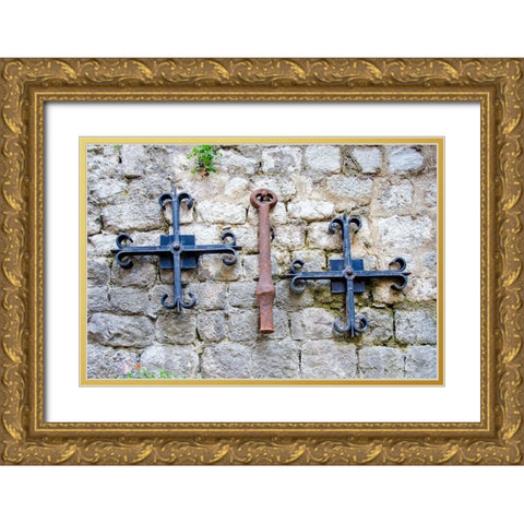 Iron Detail II - Kotor, Montenegro Gold Ornate Wood Framed Art Print with Double Matting by DeNardo, Laura