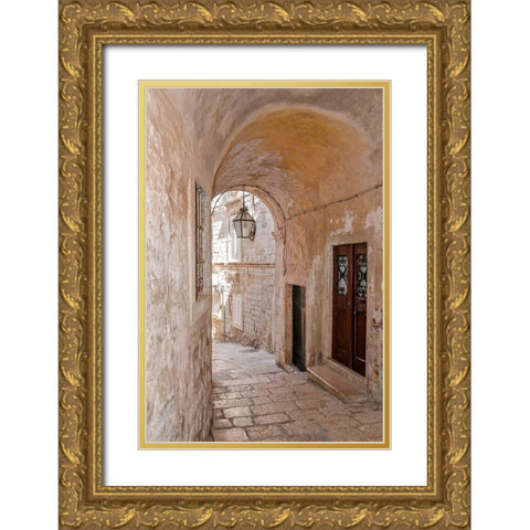 Quiet Passageway - Kotor, Montenegro Gold Ornate Wood Framed Art Print with Double Matting by DeNardo, Laura