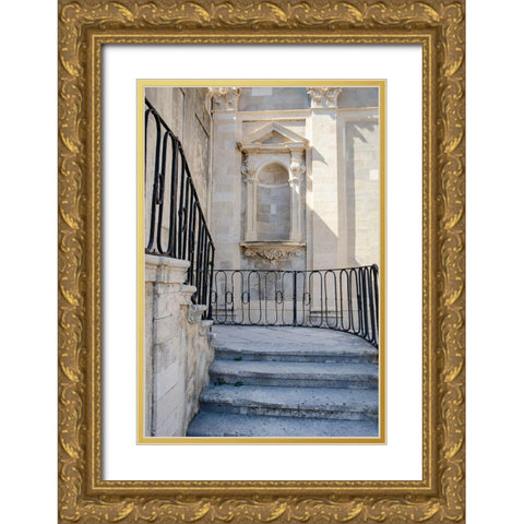 Courtyard Splendor - Dubrovnik, Croatia Gold Ornate Wood Framed Art Print with Double Matting by DeNardo, Laura