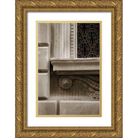 Architecture Detail in Sepia I Gold Ornate Wood Framed Art Print with Double Matting by DeNardo, Laura