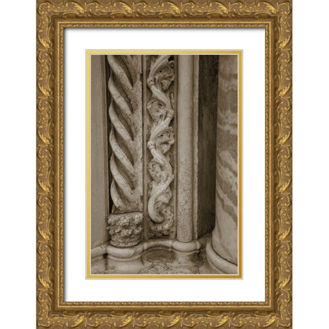 Architecture Detail in Sepia III Gold Ornate Wood Framed Art Print with Double Matting by DeNardo, Laura
