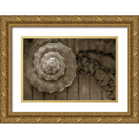 Architecture Detail in Sepia V Gold Ornate Wood Framed Art Print with Double Matting by DeNardo, Laura