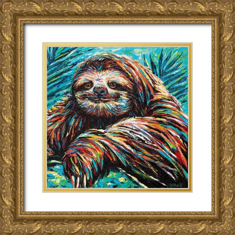 Painted Sloth I Gold Ornate Wood Framed Art Print with Double Matting by Vitaletti, Carolee