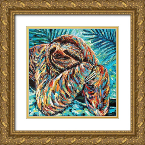 Painted Sloth II Gold Ornate Wood Framed Art Print with Double Matting by Vitaletti, Carolee